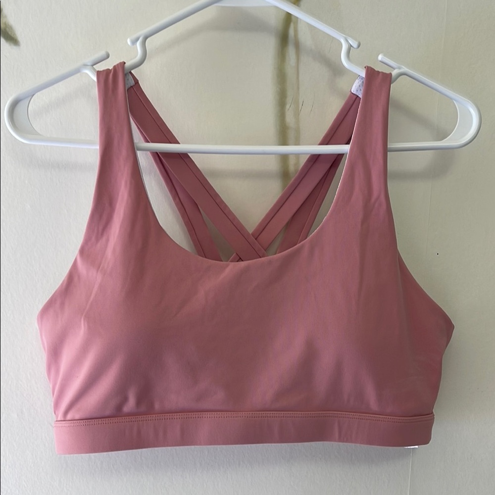 Running Girl Pink Racerback Padded Sports Bra